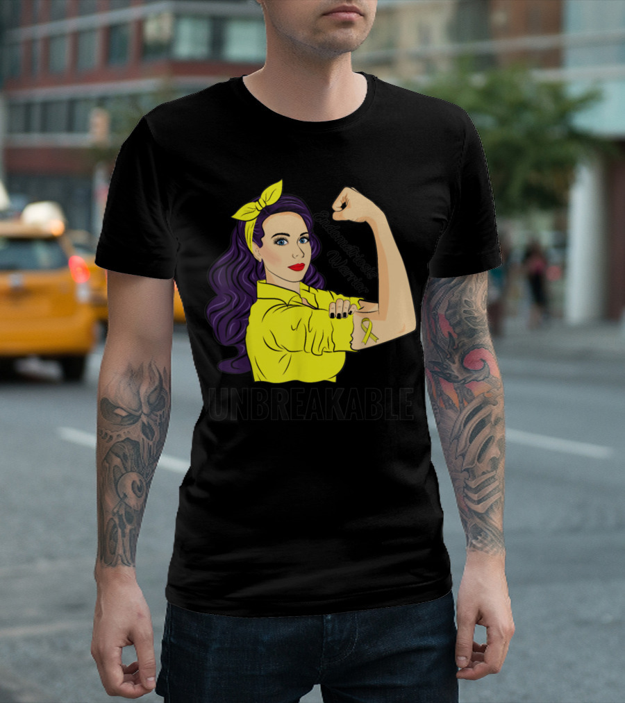 Endometriosis Warrior Unbreakable Awareness Yellow T-Shirt