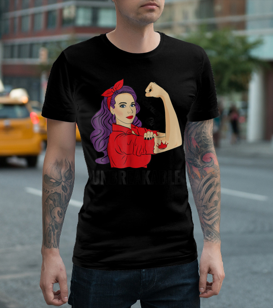 February Girl Unbreakable With Crown Tattoo Retro T-Shirt