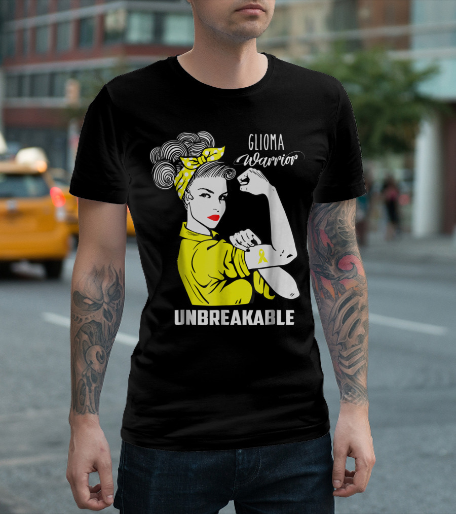 Glioma Warrior Unbreakable Awareness Ribbon T-Shirt