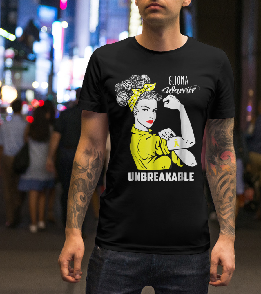 Glioma Warrior Unbreakable Awareness Ribbon T-Shirt