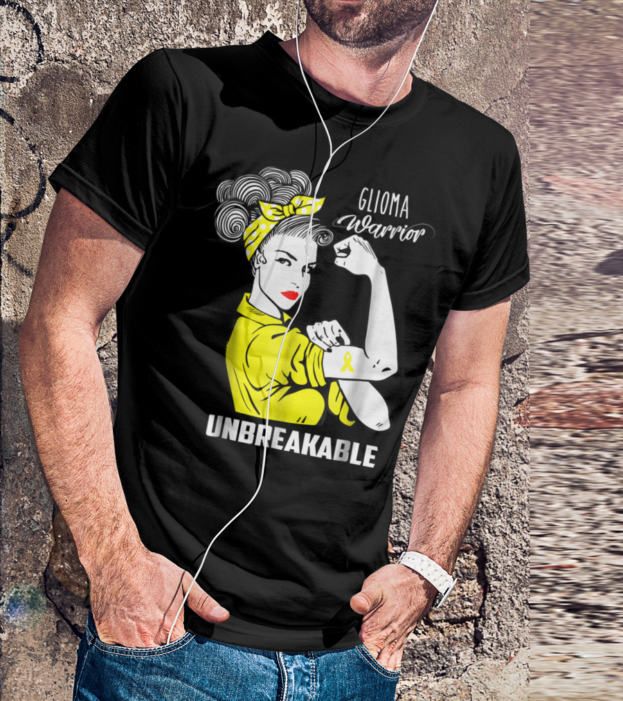 Glioma Warrior Unbreakable Awareness Ribbon T-Shirt