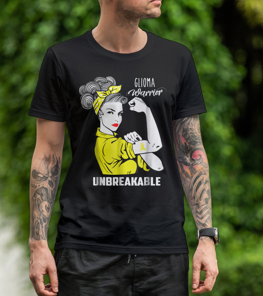 Glioma Warrior Unbreakable Awareness Ribbon T-Shirt