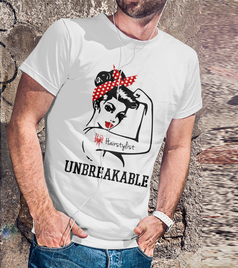 Hairstylist Unbreakable Retro Style Rosie The Riveter T-Shirt