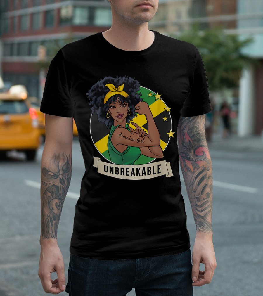 Unbreakable Jamaican Girl Jamaica Flag Colors T-Shirt
