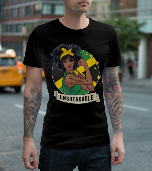 Unbreakable Jamaican Girl Jamaica Flag Colors T-Shirt