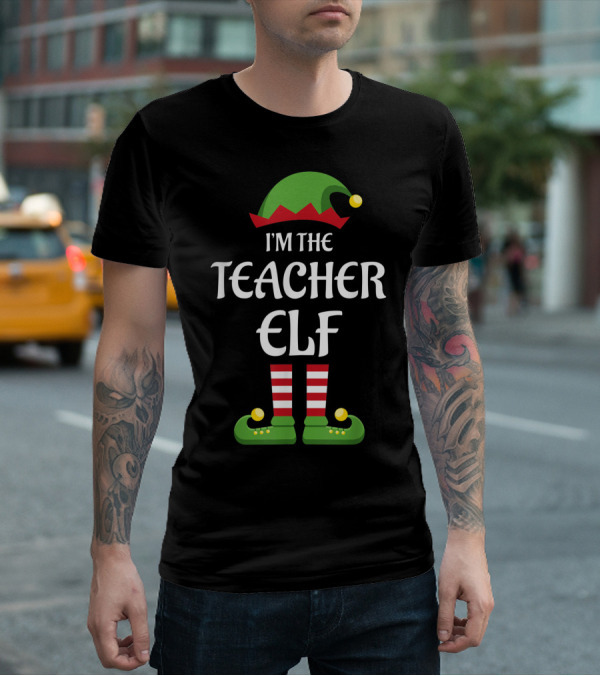 I'm The Teacher Elf Family Christmas Matching Pajama Group T-Shirt