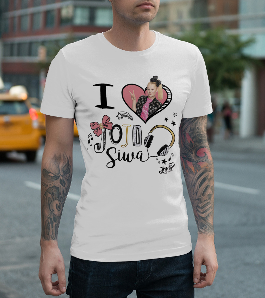 I Love Jojo Siwa Heart Bow Headphones Music Jojo Siwa T-Shirt