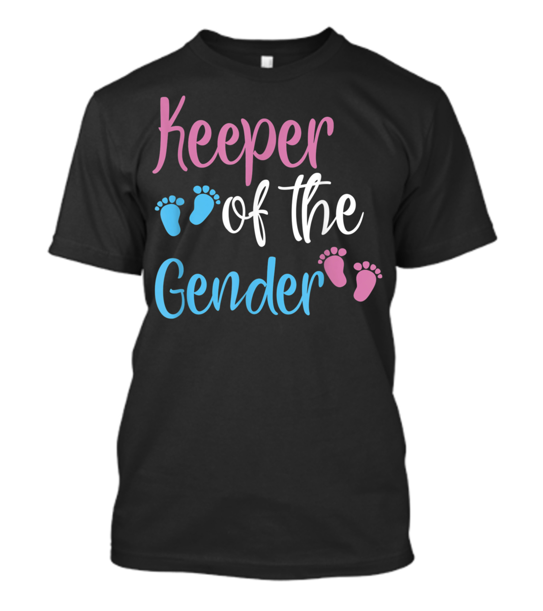 Keeper Of The Gender With Blue And Pink Footprints T-Shirt