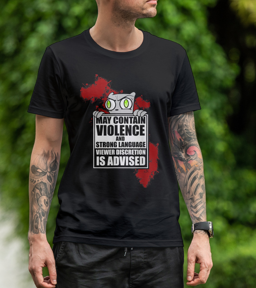 May Contain Violence Strong Language Viewer Discretion Is Advised Foamy The Squirrel T-Shirt