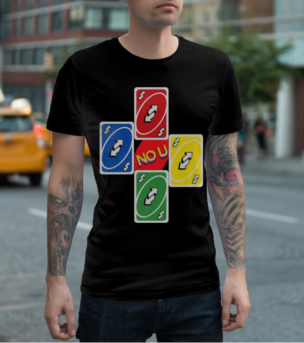 No U Reverse Card Cross Multicolor T-Shirt