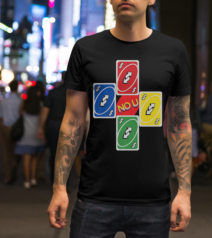 No U Reverse Card Cross Multicolor T-Shirt