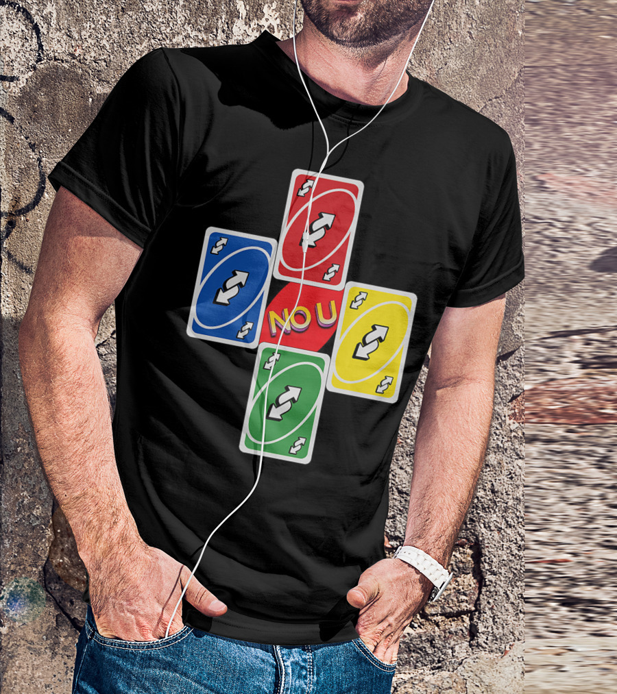 No U Reverse Card Cross Multicolor T-Shirt