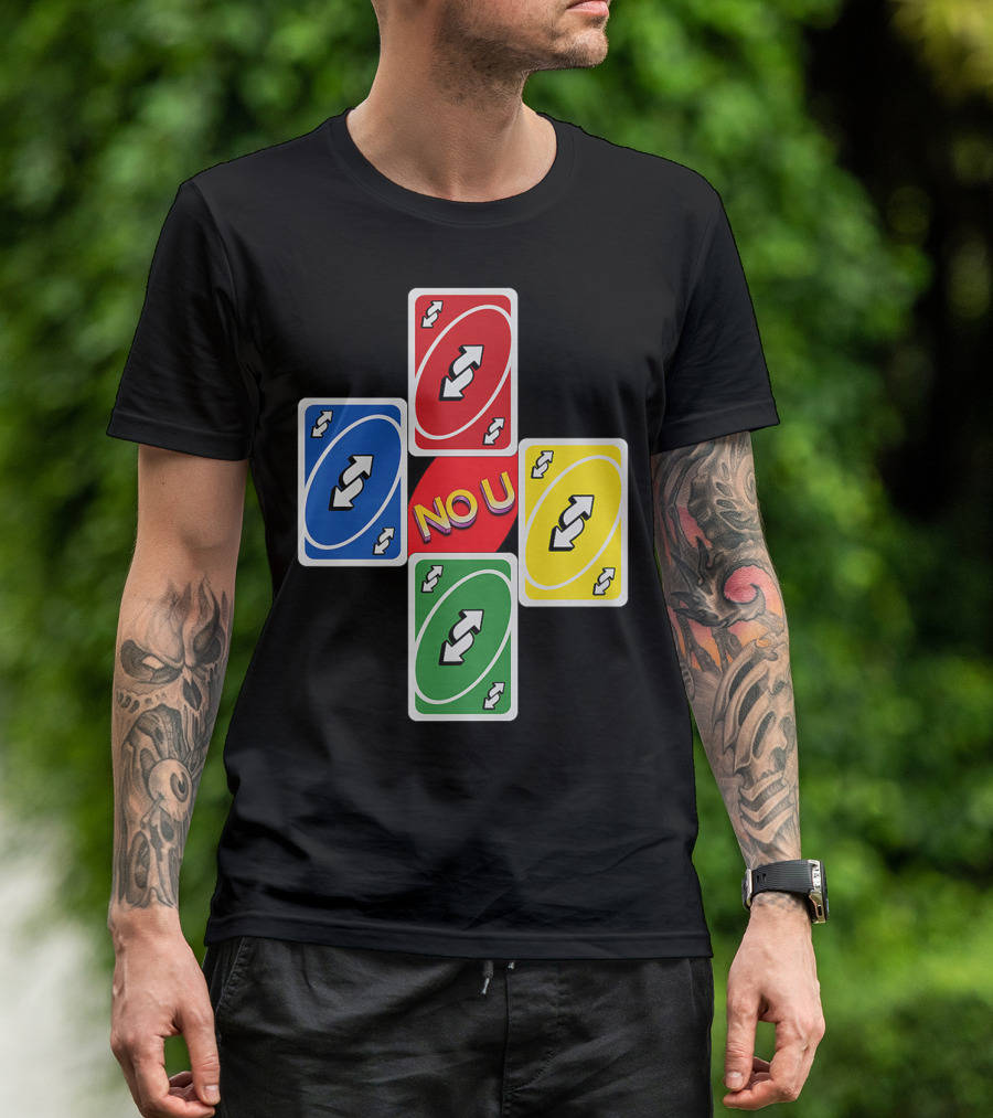 No U Reverse Card Cross Multicolor T-Shirt
