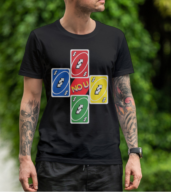No U Reverse Card Cross Multicolor T-Shirt