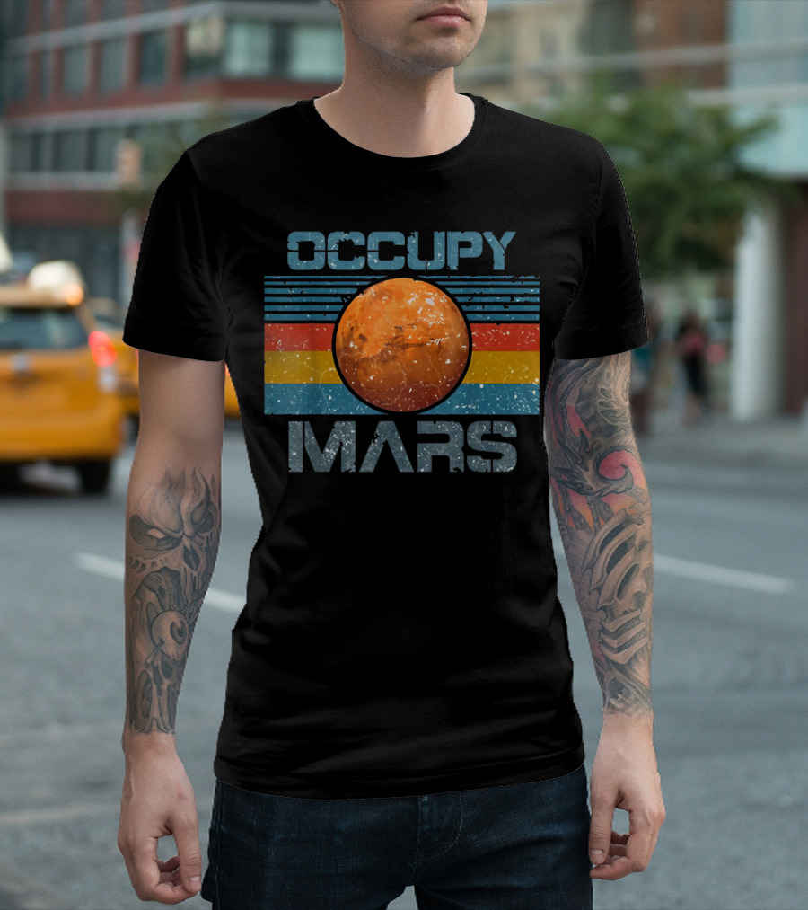 Occupy Mars Vintage Extraterrestrial Retro Style Mars Planet T-Shirt