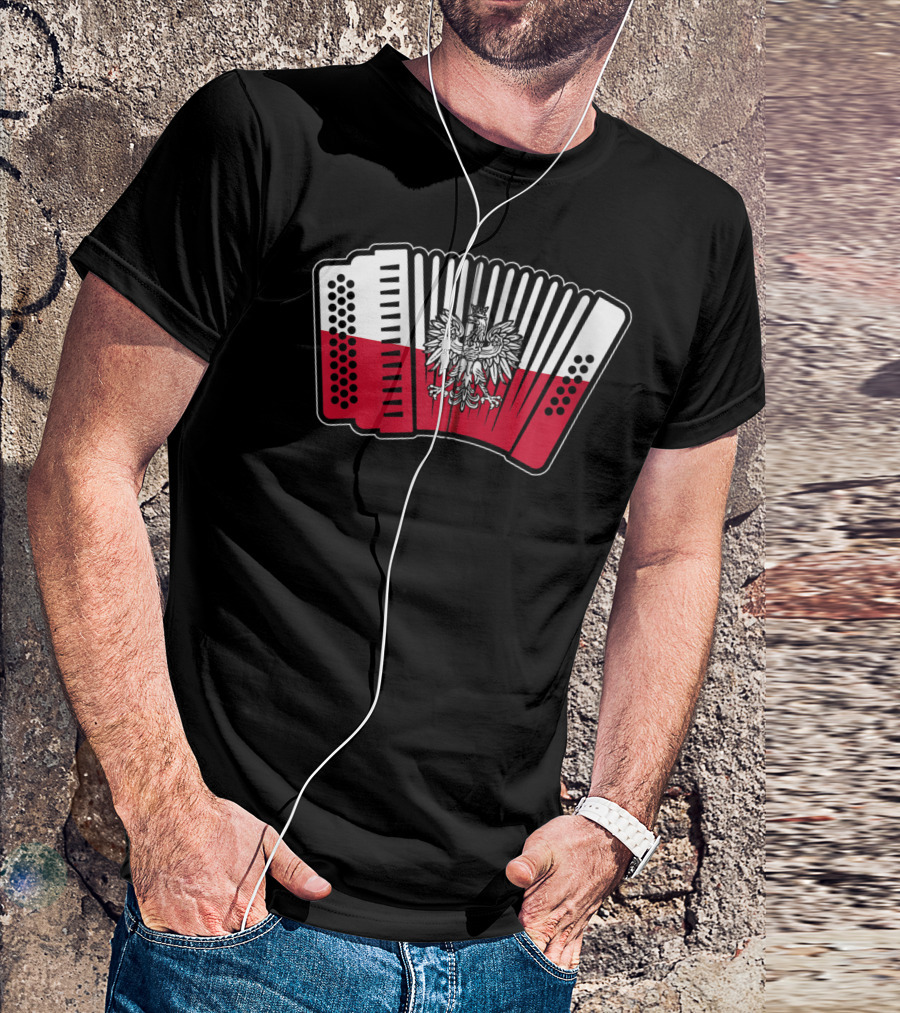 Polish Flag Eagle Accordion Polska T-Shirt