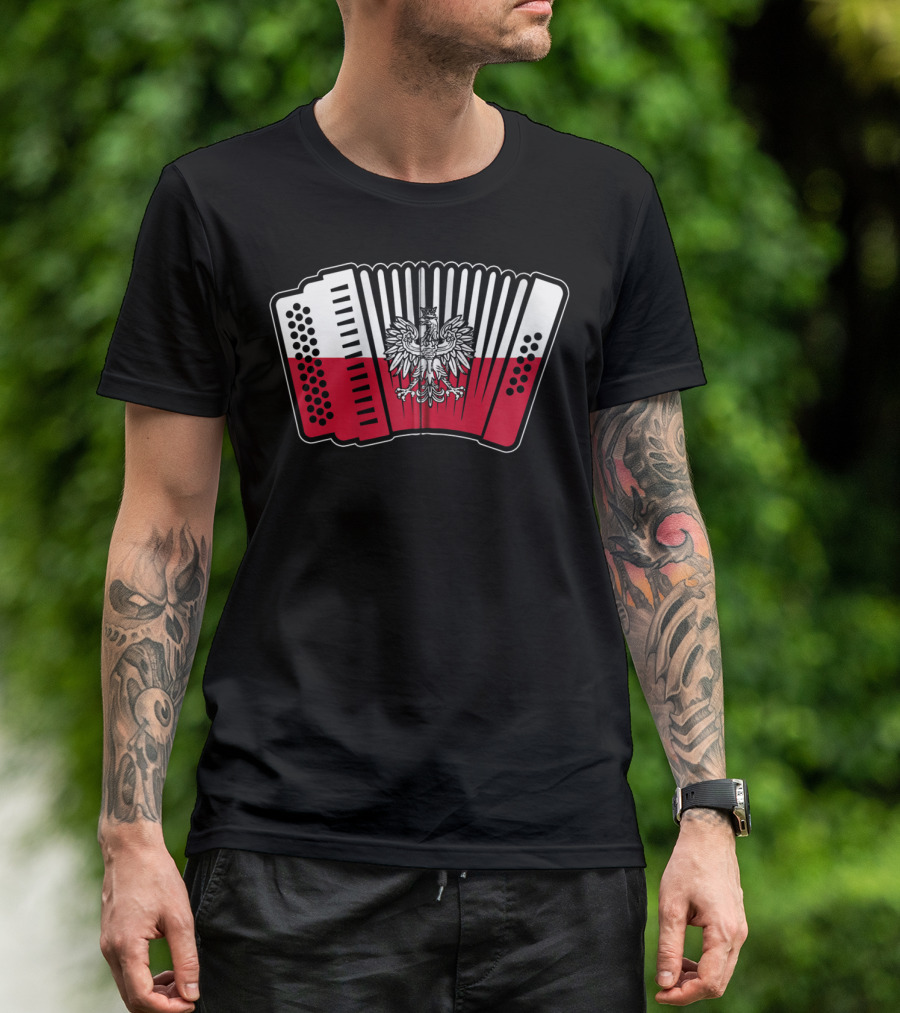 Polish Flag Eagle Accordion Polska T-Shirt