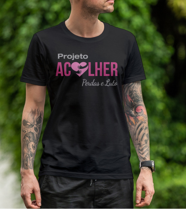 Projeto Acolher Coração Perdas E Luto Abraço T-Shirt