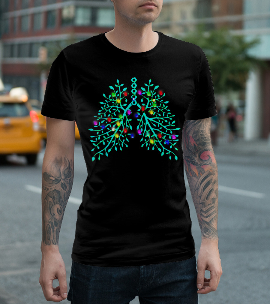 Respiratory Therapy Christmas Lung Lights T-Shirt
