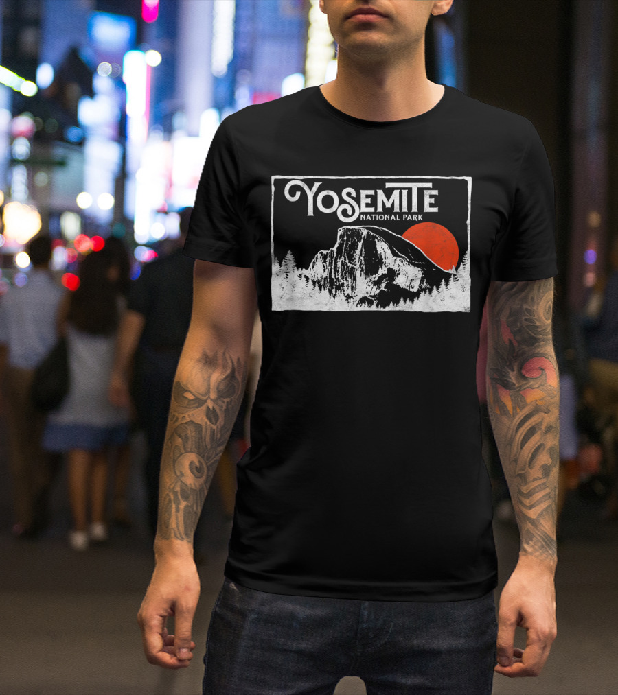 Yosemite National Park Half Dome Retro Sun T-Shirt
