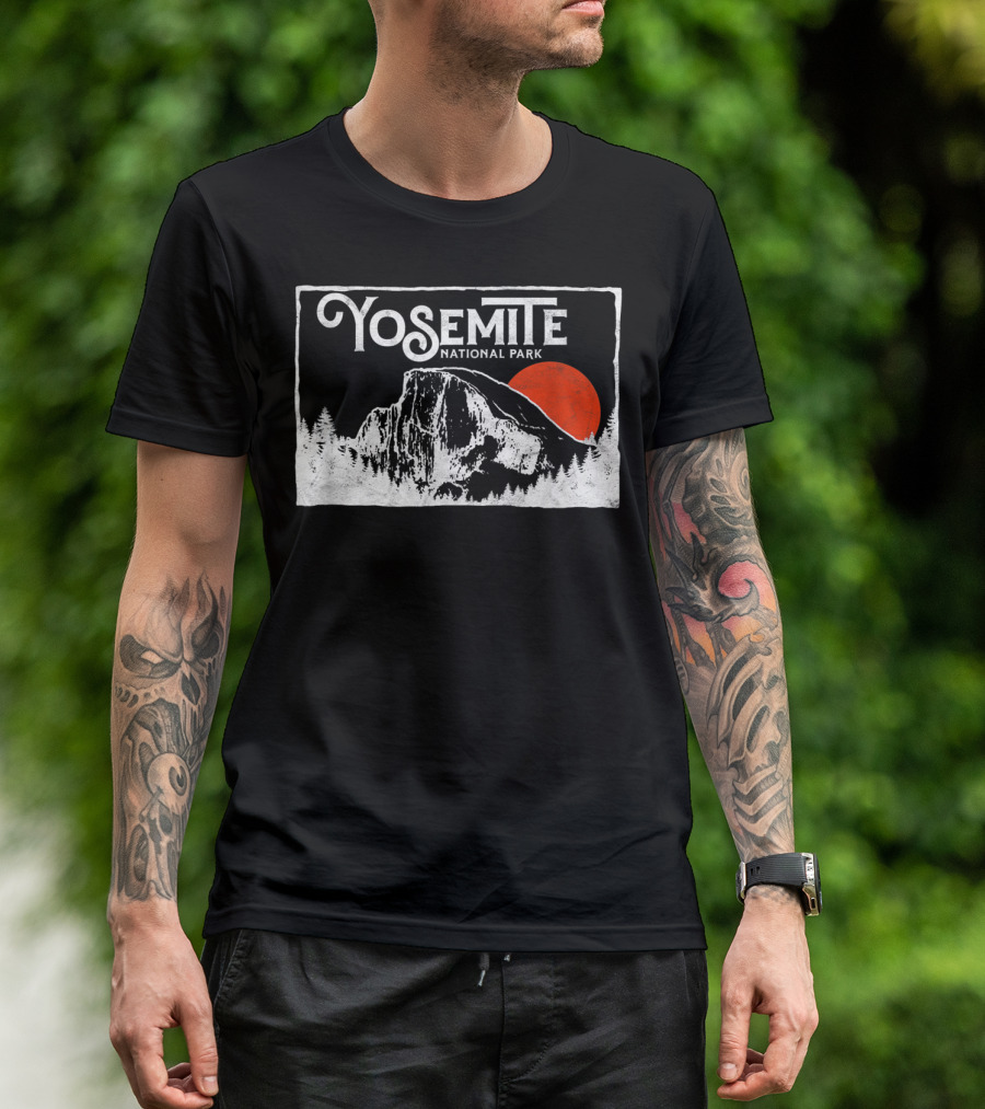 Yosemite National Park Half Dome Retro Sun T-Shirt