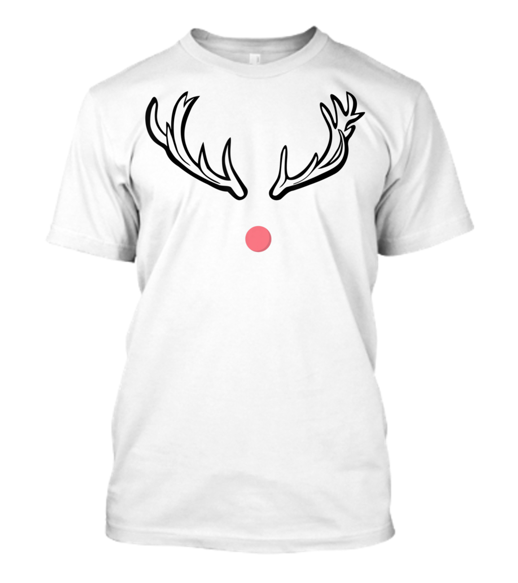 Rudolph Red Nose Antlers Iconic Holiday Reindeer T-Shirt