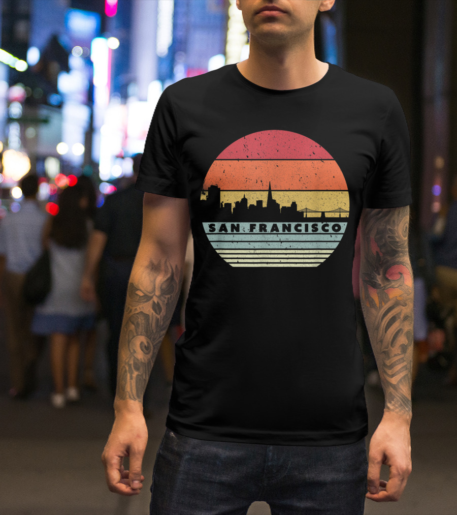 San Francisco Vintage Skyline Souvenir USA T-Shirt