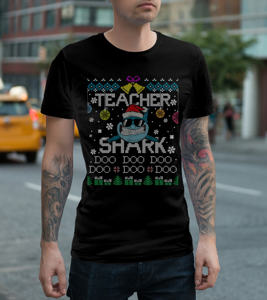 Teacher Shark Doo Doo Christmas Ugly T-Shirt