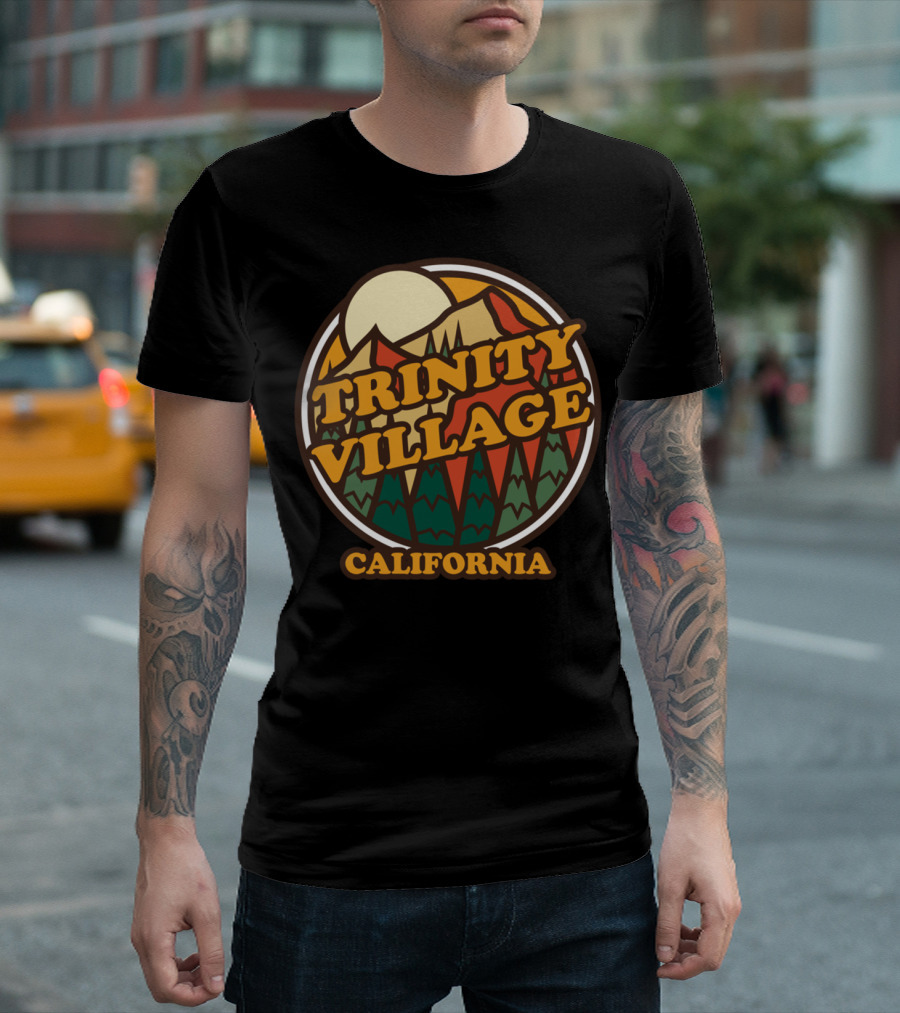 Trinity Village California Vintage Mountain Scenery T-Shirt