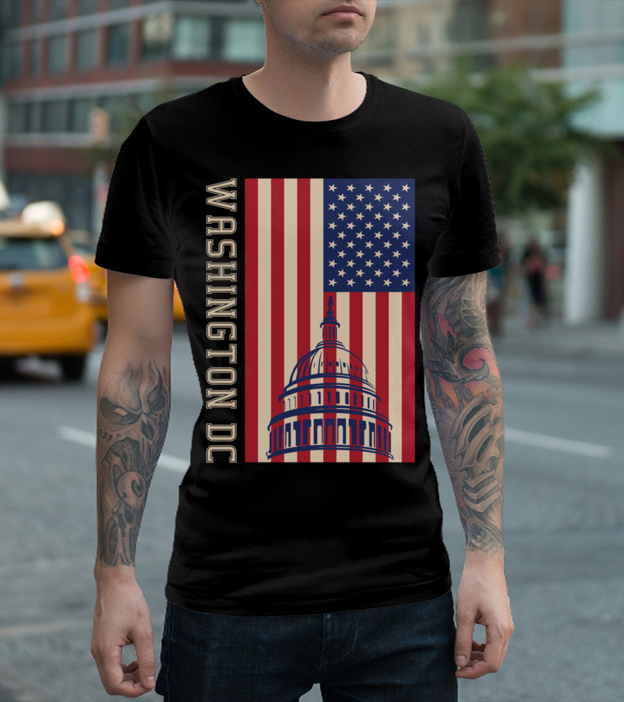 Washington DC American Flag Capitol Building T-Shirt