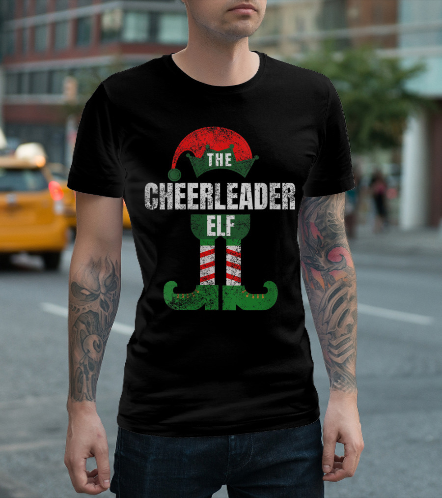The Cheerleader Elf Christmas Humor Festive T-Shirt