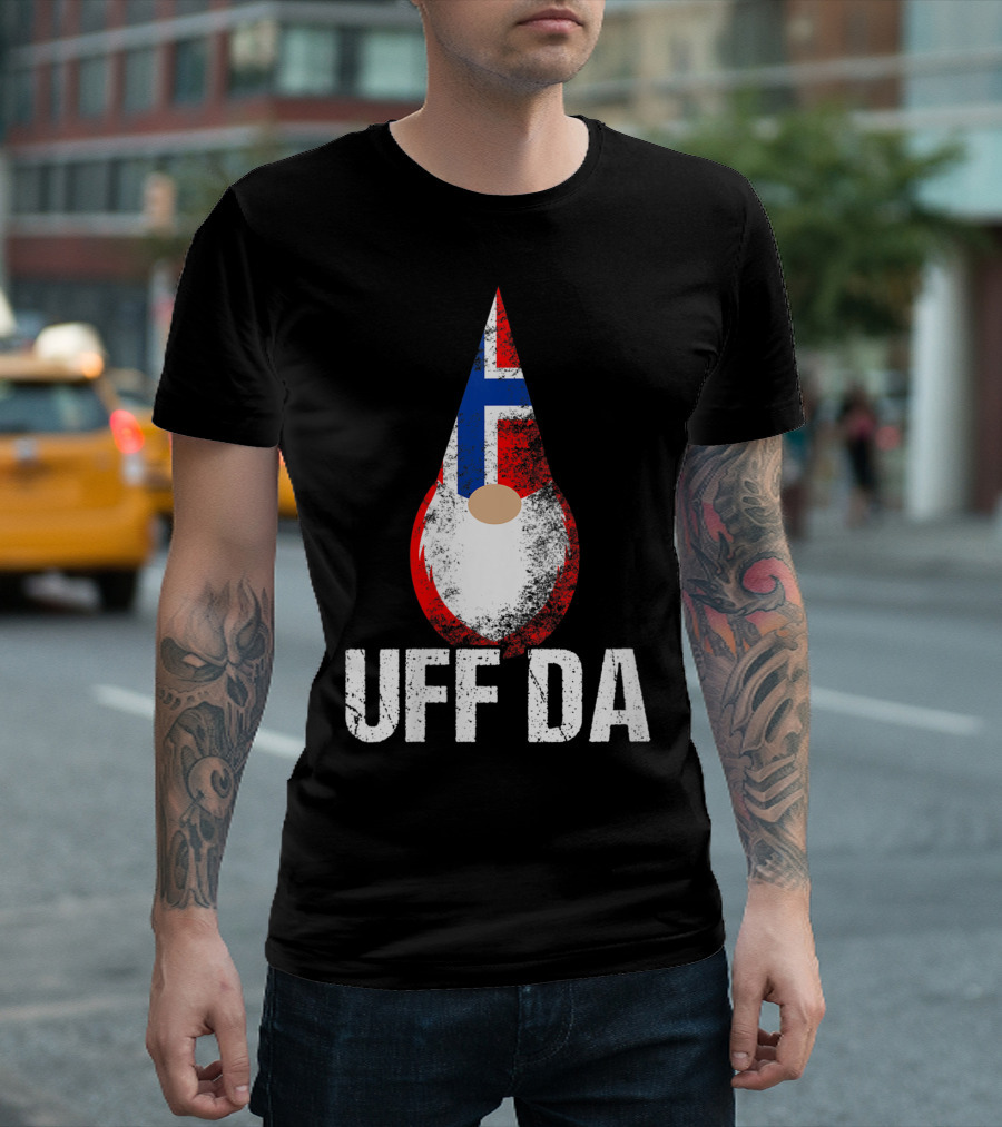 Uff Da Norwegian Flag Gnome Norway Tomte T-Shirt