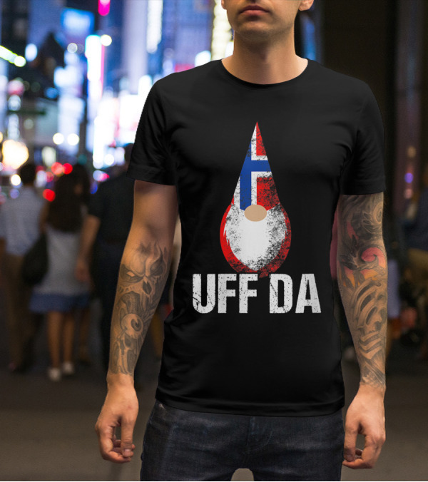 Uff Da Norwegian Flag Gnome Norway Tomte T-Shirt