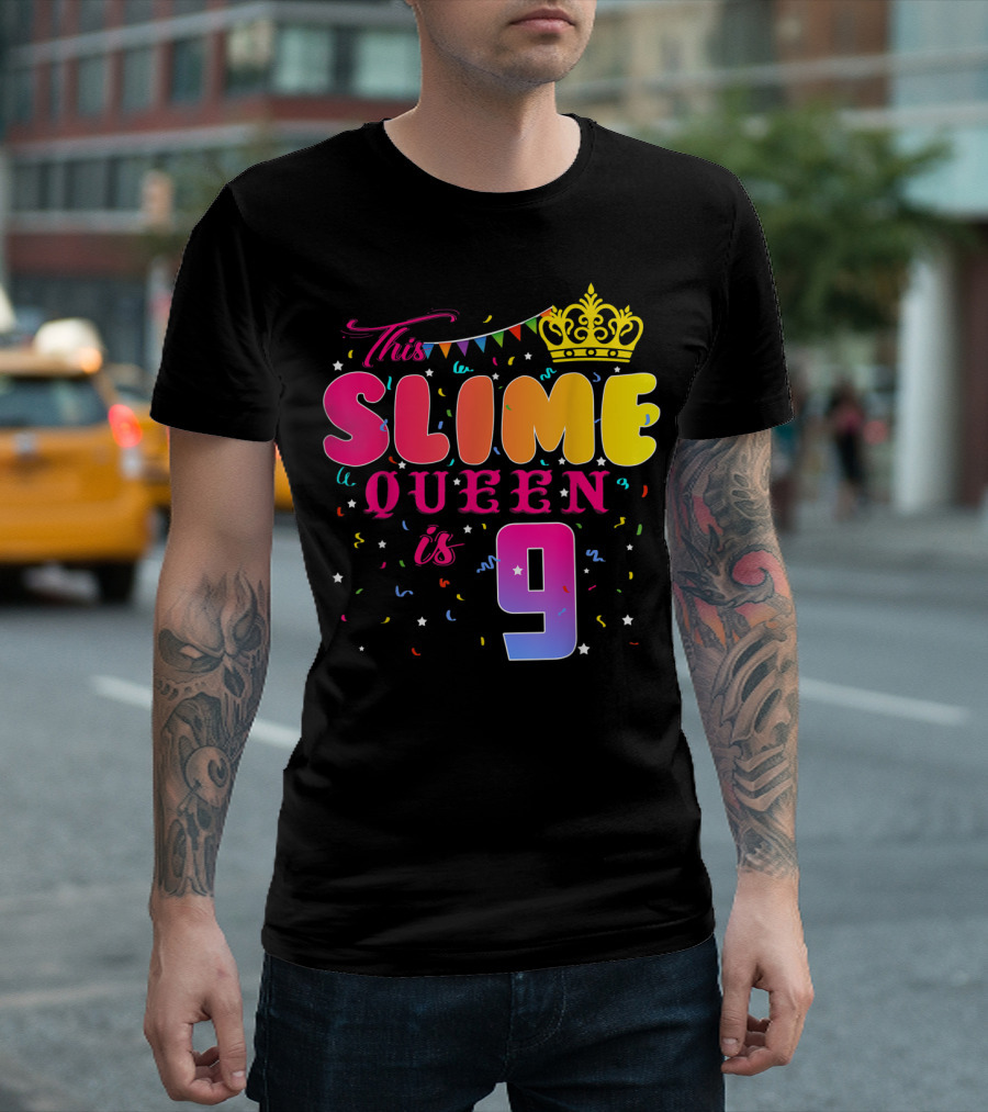 This Slime Queen is 9 Birthday Party T-Shirt
