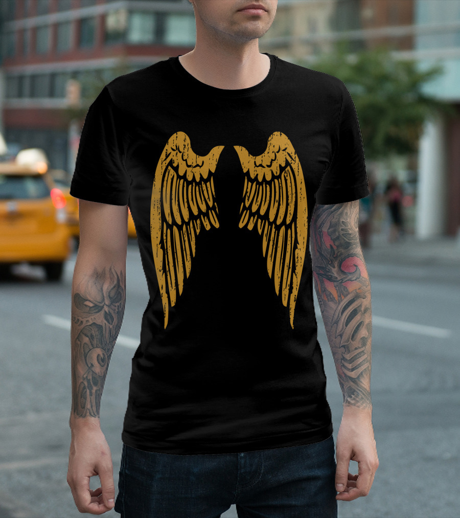 Gold Angel Wings Back T-Shirt