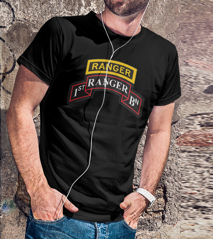 Ranger 1st Ranger Bn Scroll And Ranger Tab T-Shirt