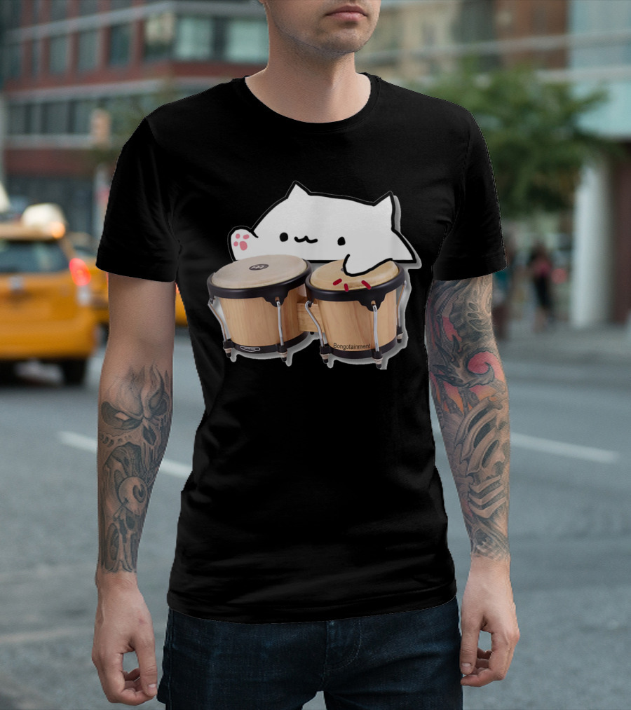 Bongotainment Funny Bongo Cat Meme T-Shirt