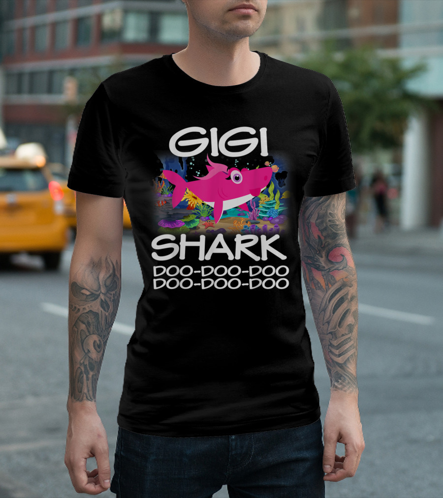 Gigi Shark Doo-Doo-Doo Matching Family Shark Mothers T-Shirt