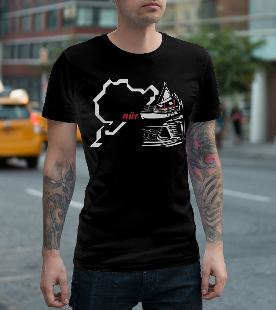 GTI Nürburgring Green Hell Racing Track Car Outline T-Shirt