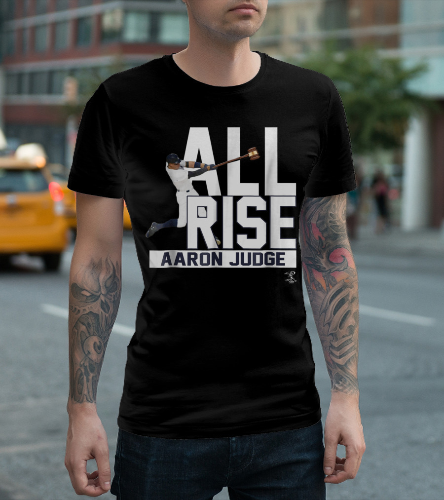 All Rise Aaron Judge Baseball Motif T-Shirt