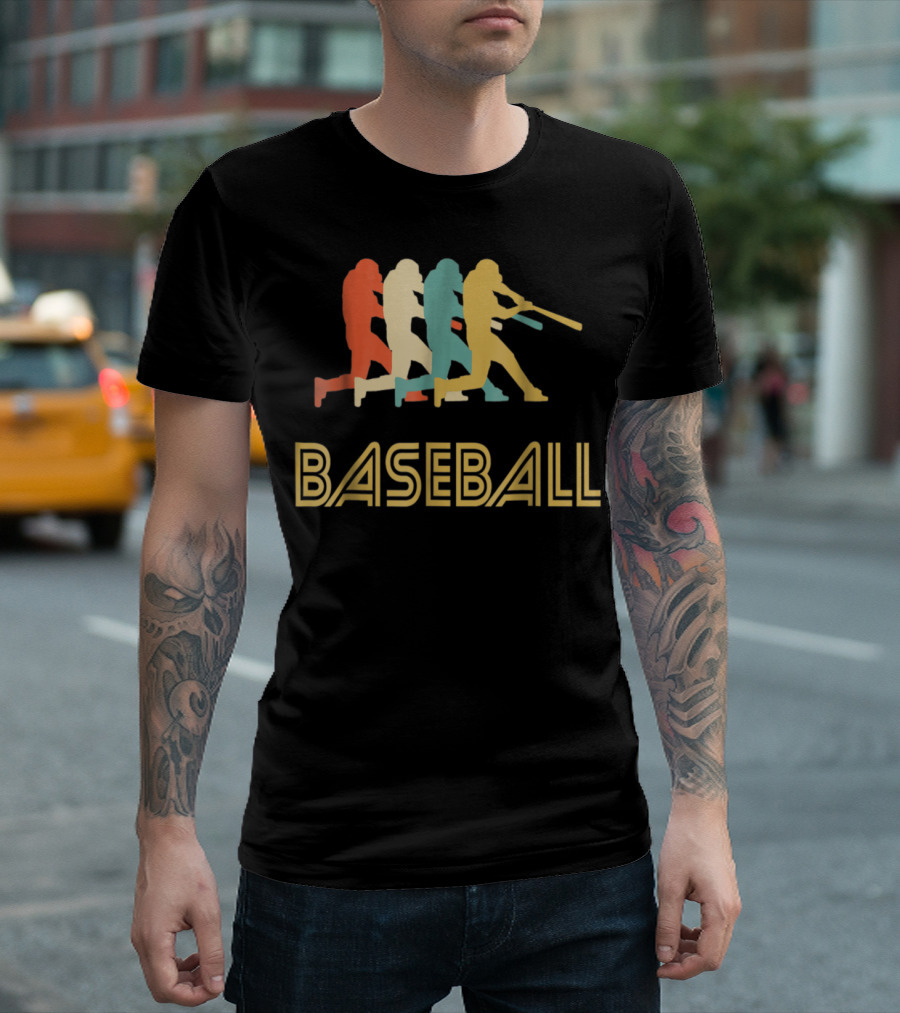 Baseball Batter Pop Multicolor Swing T-Shirt