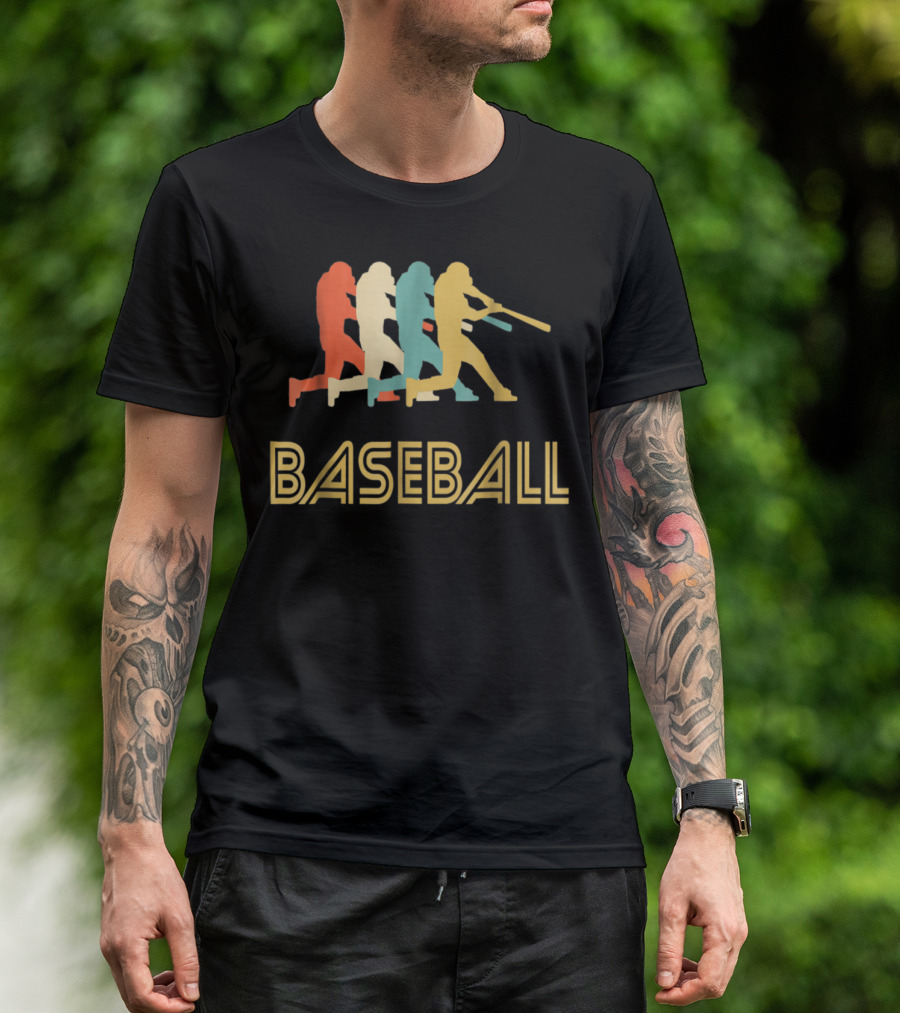 Baseball Batter Pop Multicolor Swing T-Shirt