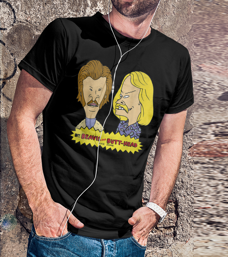 MTV Beavis And Butt-Head Seventies Mustaches Retro Look By Mike Judge T-Shirt