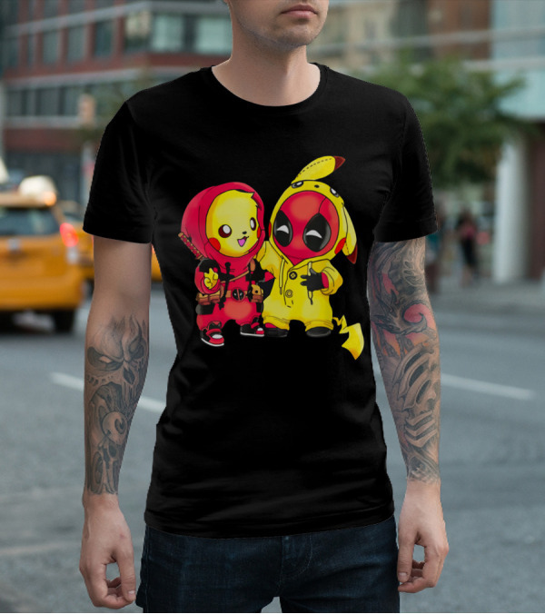 Cute Pikapool Pikachu Deadpool Mashup Hoodie Characters T-Shirt