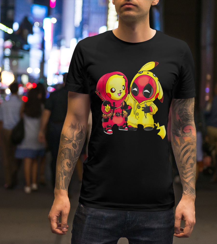 Cute Pikapool Pikachu Deadpool Mashup Hoodie Characters T-Shirt