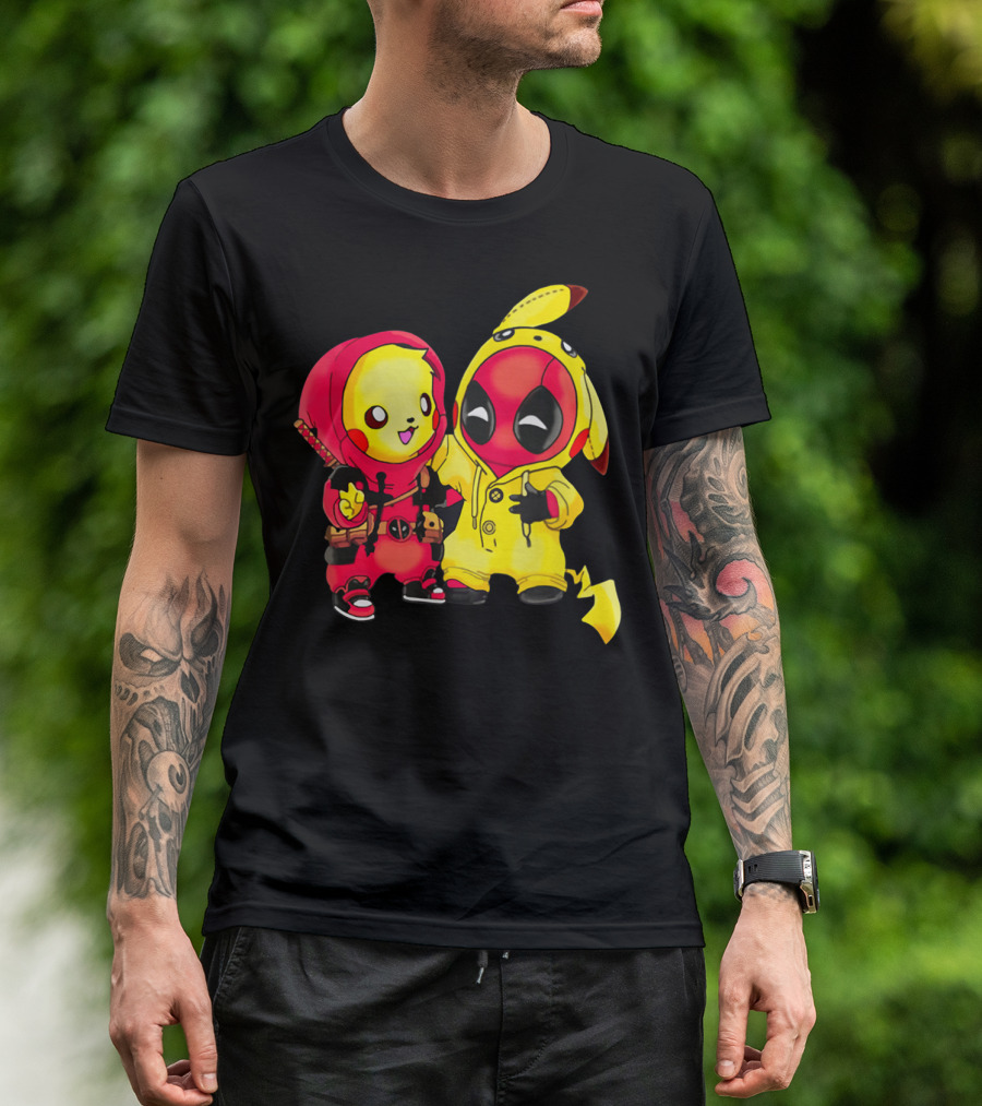 Cute Pikapool Pikachu Deadpool Mashup Hoodie Characters T-Shirt