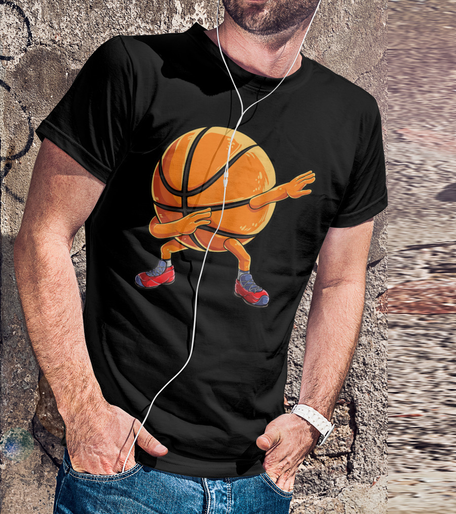 Basketball Ball Kids Boys Dab Dance With Sneakers T-Shirt