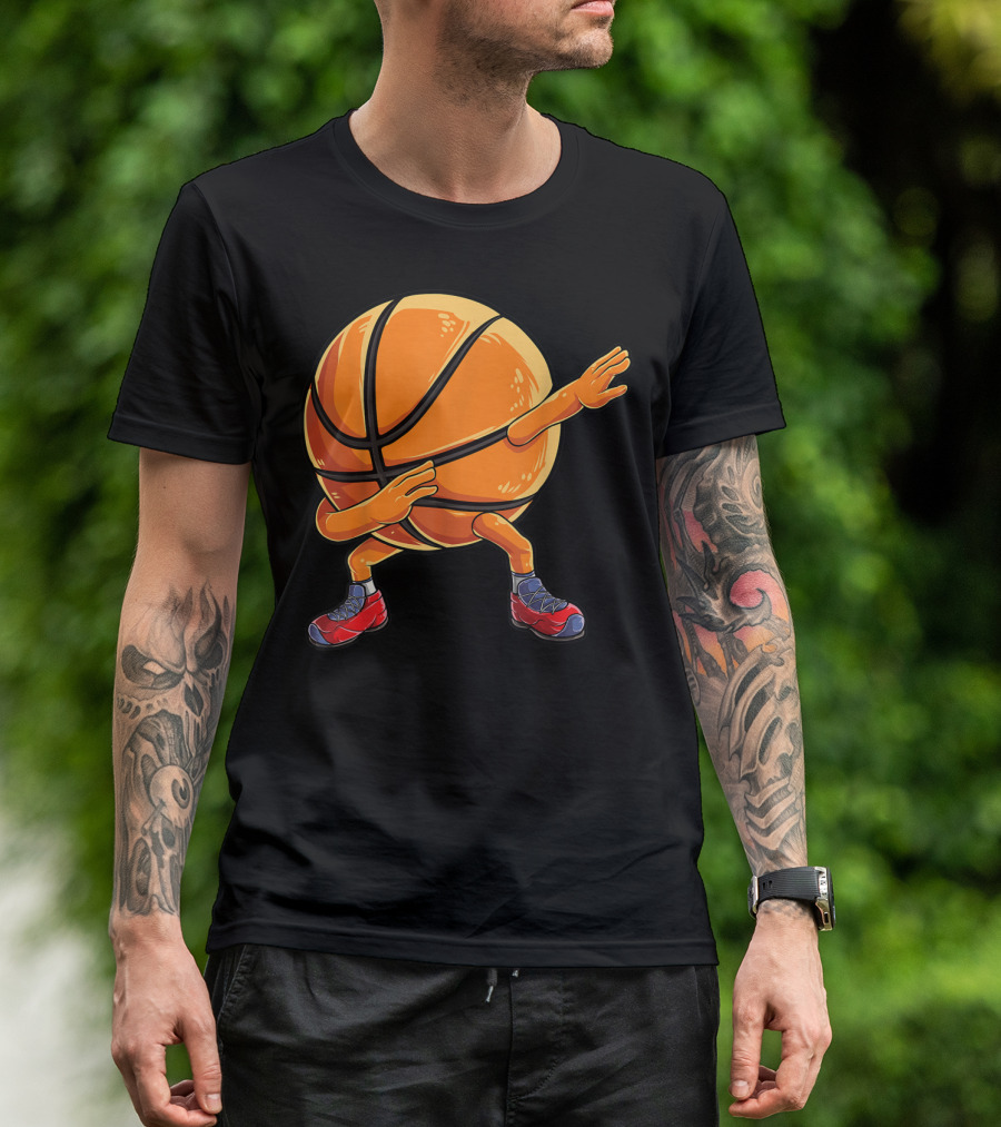Basketball Ball Kids Boys Dab Dance With Sneakers T-Shirt