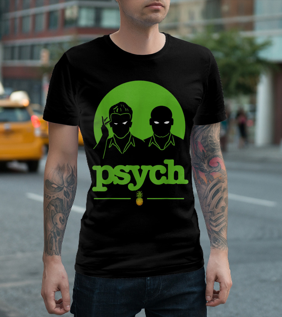 Psych Gus Shawn Spencer Funny Unique Pineapple T-Shirt