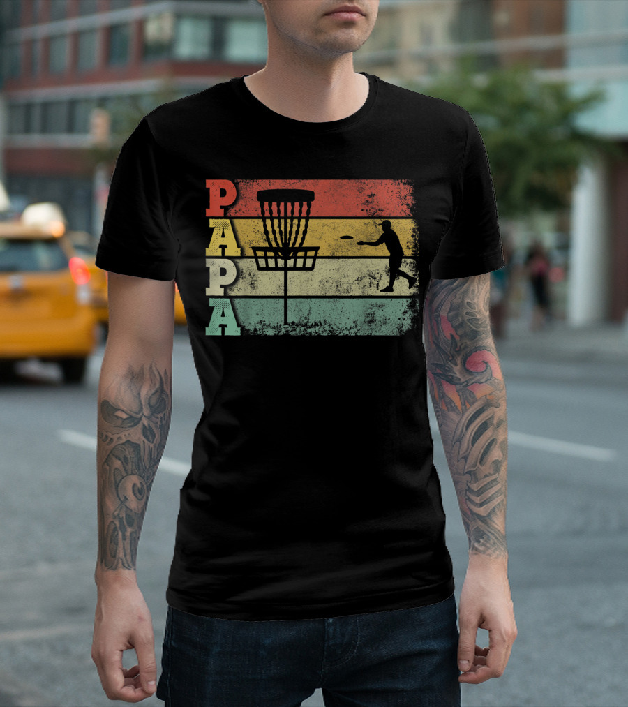 Papa Vintage Disc Golf Dad T-Shirt